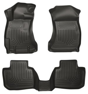 Subaru WRX STI Floor Mats - Front + Rear - Husky Liners - WeatherBeater - Black - 2015